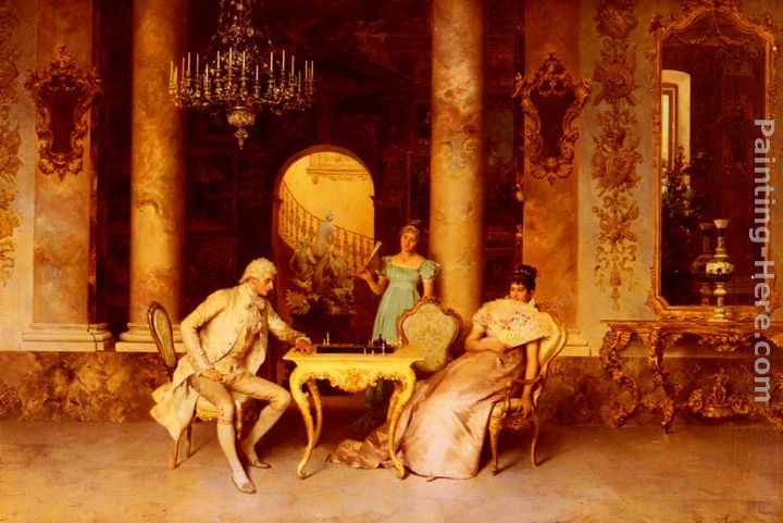 The Chess Game painting - Francesco Beda The Chess Game art painting